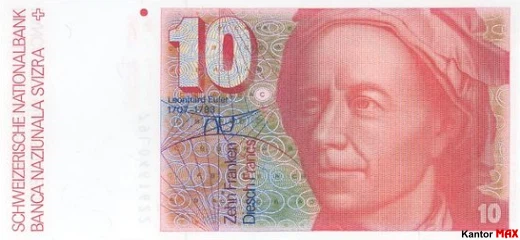 10 franków szwajcarskich 6 seria 1979 rok - Awers