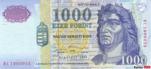1000 forintów węgierskich 1998 rok - Awers