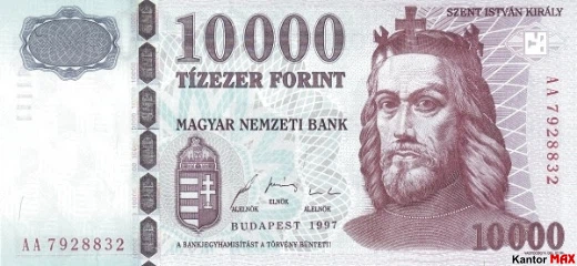 10.000 forintów węgierskich 1997 rok - Awers
