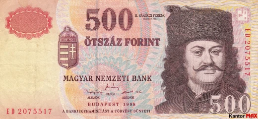 500 forintów węgierskich 1998 rok - Awers