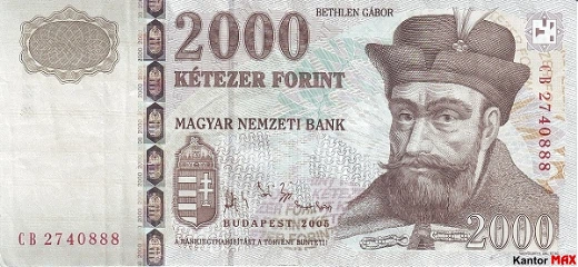2000 forintów węgierskich 2000 rok - Awers