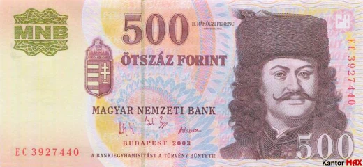 500 forintów węgierskich 2001 rok - Awers