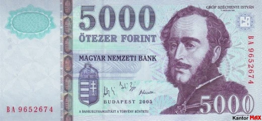 5.000 forintów węgierskich 2005 rok - Awers