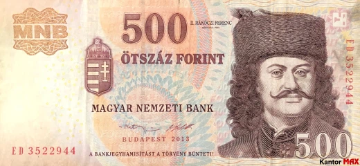 500 forintów węgierskich 2013 rok - Awers