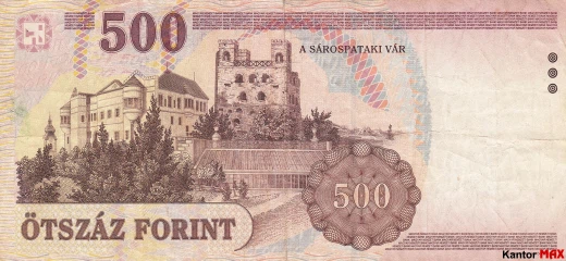 500 forintów węgierskich 1998 rok - Rewers