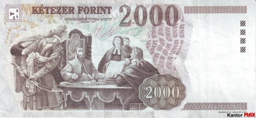2000 forintów węgierskich 2000 rok - Rewers