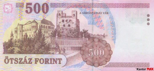 500 forintów węgierskich 2001 rok - Rewers