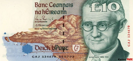 10 funtów południowo-irlandzkich 1993 rok - Awers