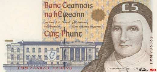 5 funtów południowo-irlandzkich 1994 rok - Awers