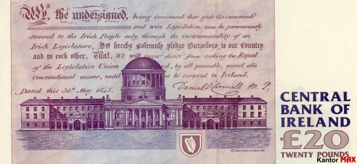 20 funtów południowo-irlandzkich 1994 rok - Rewers