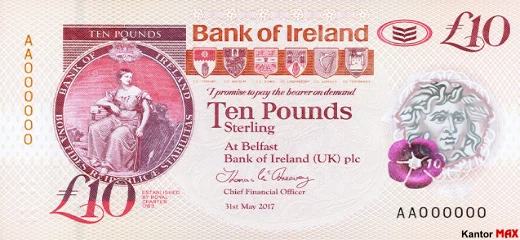 10 funtów Irlandii Północnej Bushmills - Awers