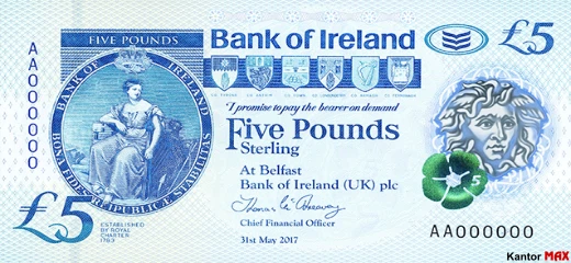 5 funtów Irlandii Północnej Bushmills - Awers