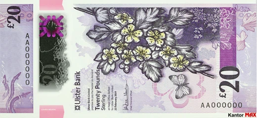 20 funtów Irlandii Północnej Ulster Bank - Awers