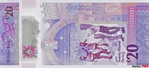 20 funtów Irlandii Północnej Ulster Bank - Rewers