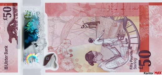 50 funtów Irlandii Północnej Ulster Bank - Rewers
