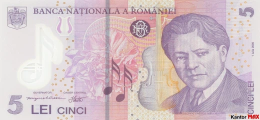 5 lei rumuńskich 2005 rok - Awers