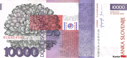 10.000 tolarów słoweńskich 1994 rok - Rewers