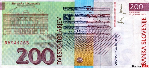 200 tolarów słoweńskich 1992 rok - Rewers
