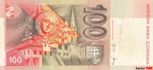 100 koron słowackich 1996 rok - Rewers
