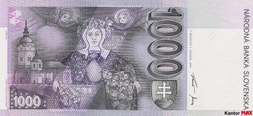 1000 koron słowackich 1993 rok - Rewers