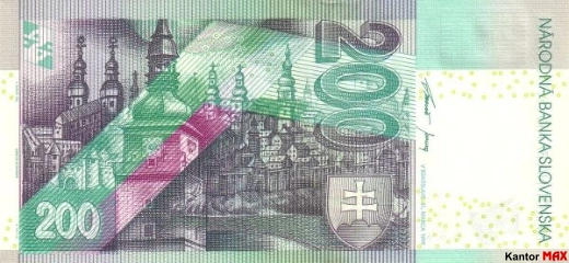 200 koron słowackich 1999 rok - Rewers