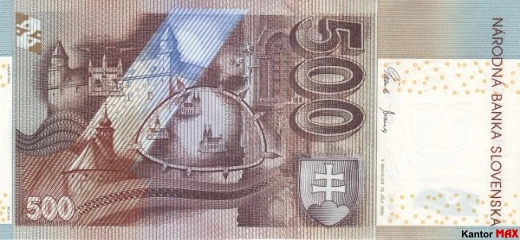 500 koron słowackich 2006 rok - Rewers