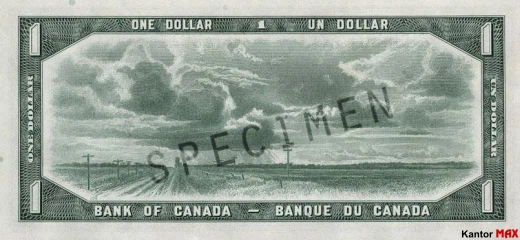 1 dolar kanadyjski 1954 rok - Rewers
