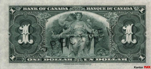 1 dolar kanadyjski 1937 rok - Rewers