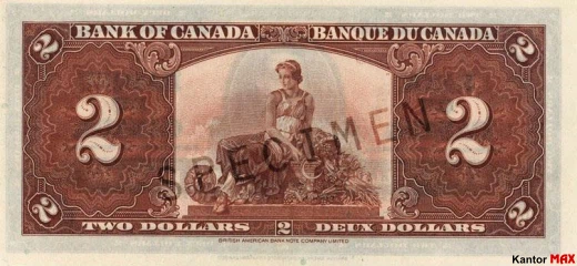 2 dolary kanadyjskie 1937 rok - Rewers