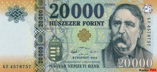 20.000 forintów węgierskich 2015 rok - Awers