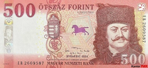 500 forintów węgierskich 2018 rok - Awers