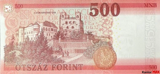 500 forintów węgierskich 2018 rok - Rewers