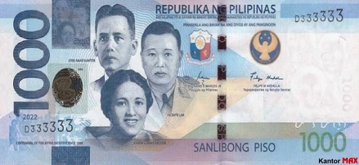 1000 peso seria 2022 r. - Awers