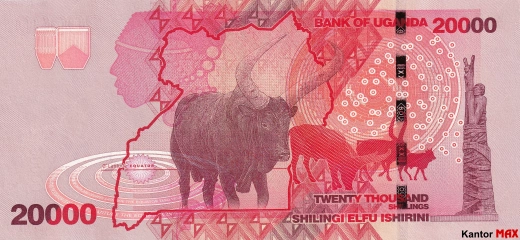 20.000 szylingów ugandyjskich 2019 rok - Rewers