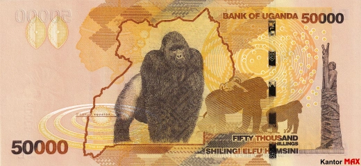 50.000 szylingów ugandyjskich 2010 rok - Rewers
