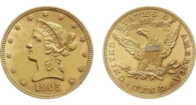 10 Dolarów USA Liberty Head Au 900 - 16,72